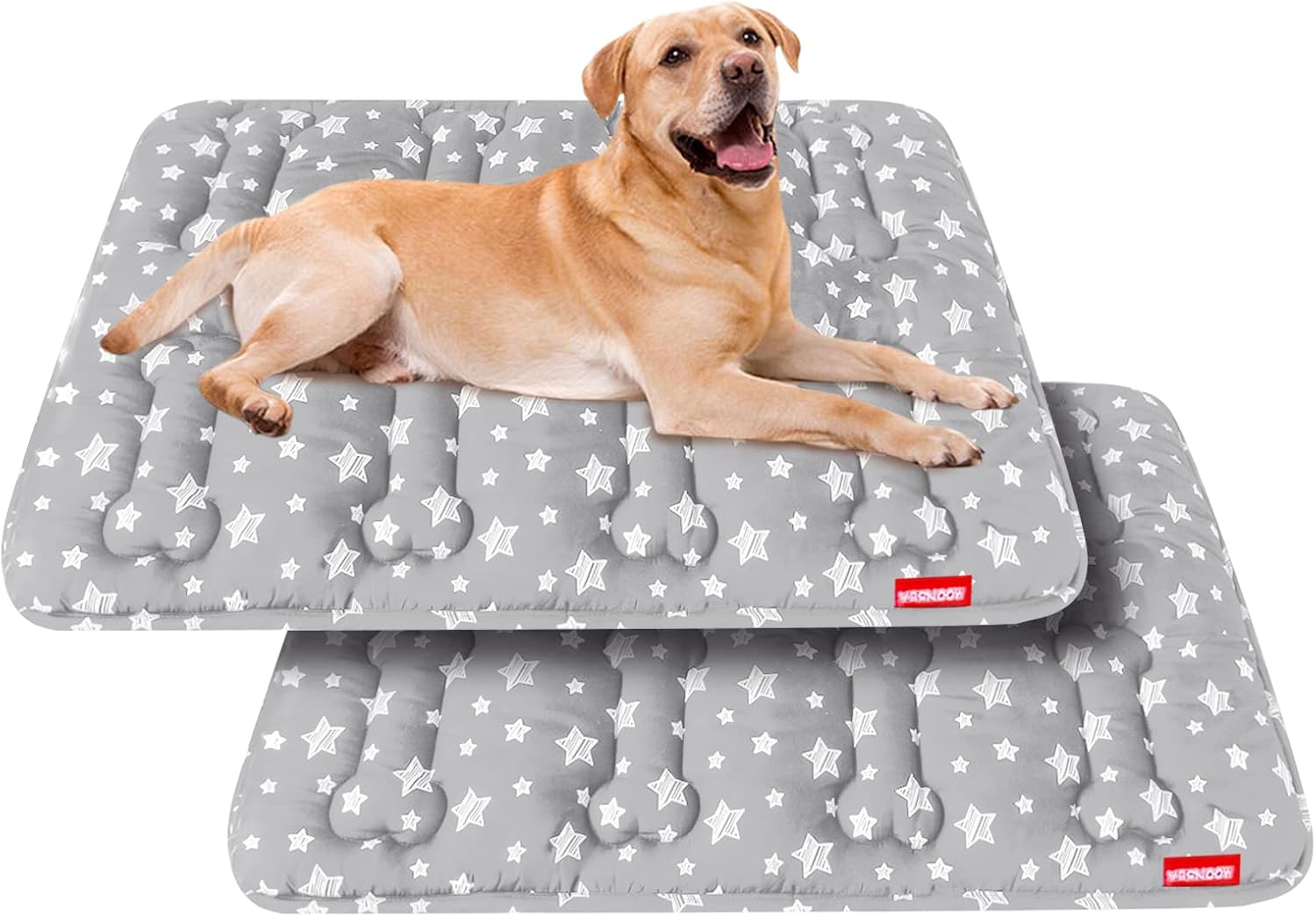 Dog Crate Mat 36in X 23in 2 Pack with Cute Stars Design