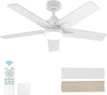 42 in White Ceiling Fan with Light and Remote Control - Quiet