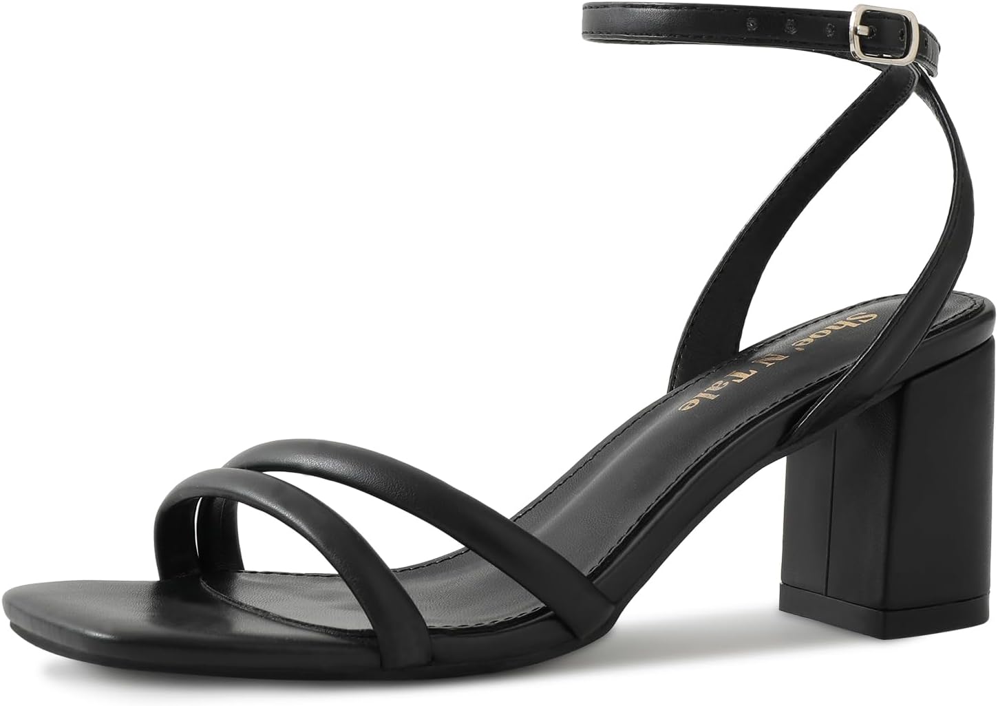 Shoe'N Tale Strappy Heels for Women with Chunky Block Heels