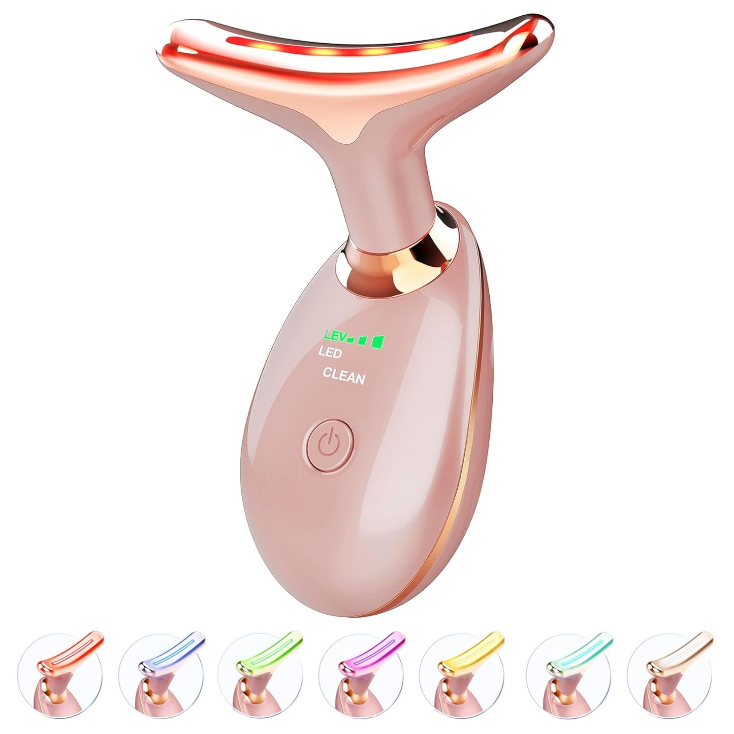 Light Based Face-Neck Massager for Skin Care - Rose Gold