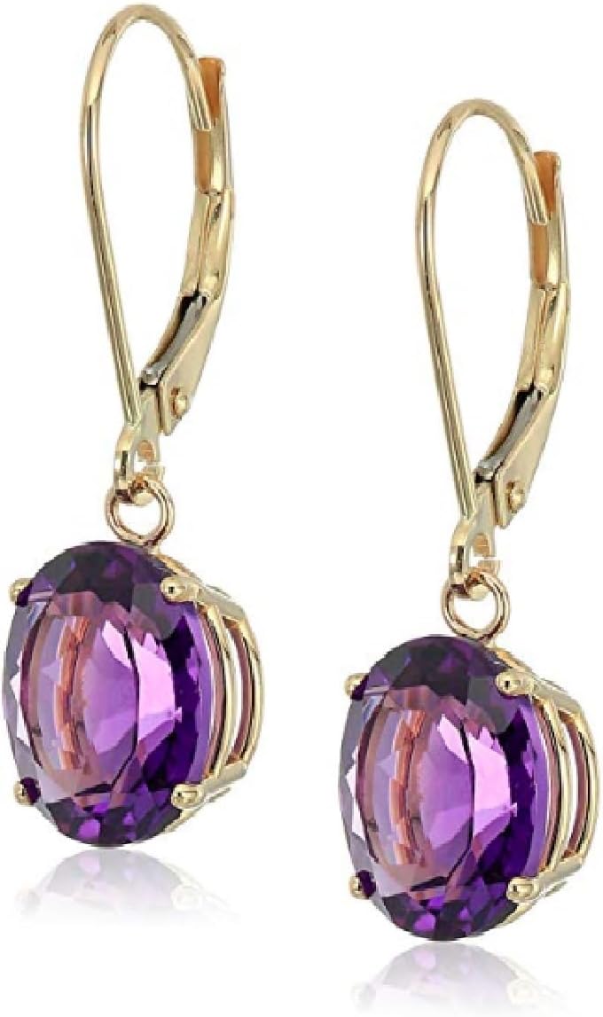 Elegant 14K White Gold Oval Gemstone Dangle Earrings Review