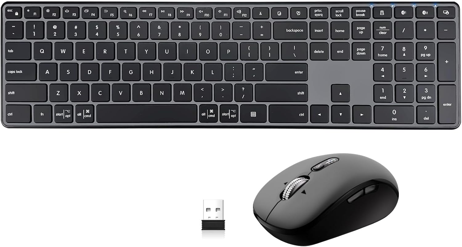M9250 Wireless Keyboard Mouse Combo for Quiet Ergonomic Use