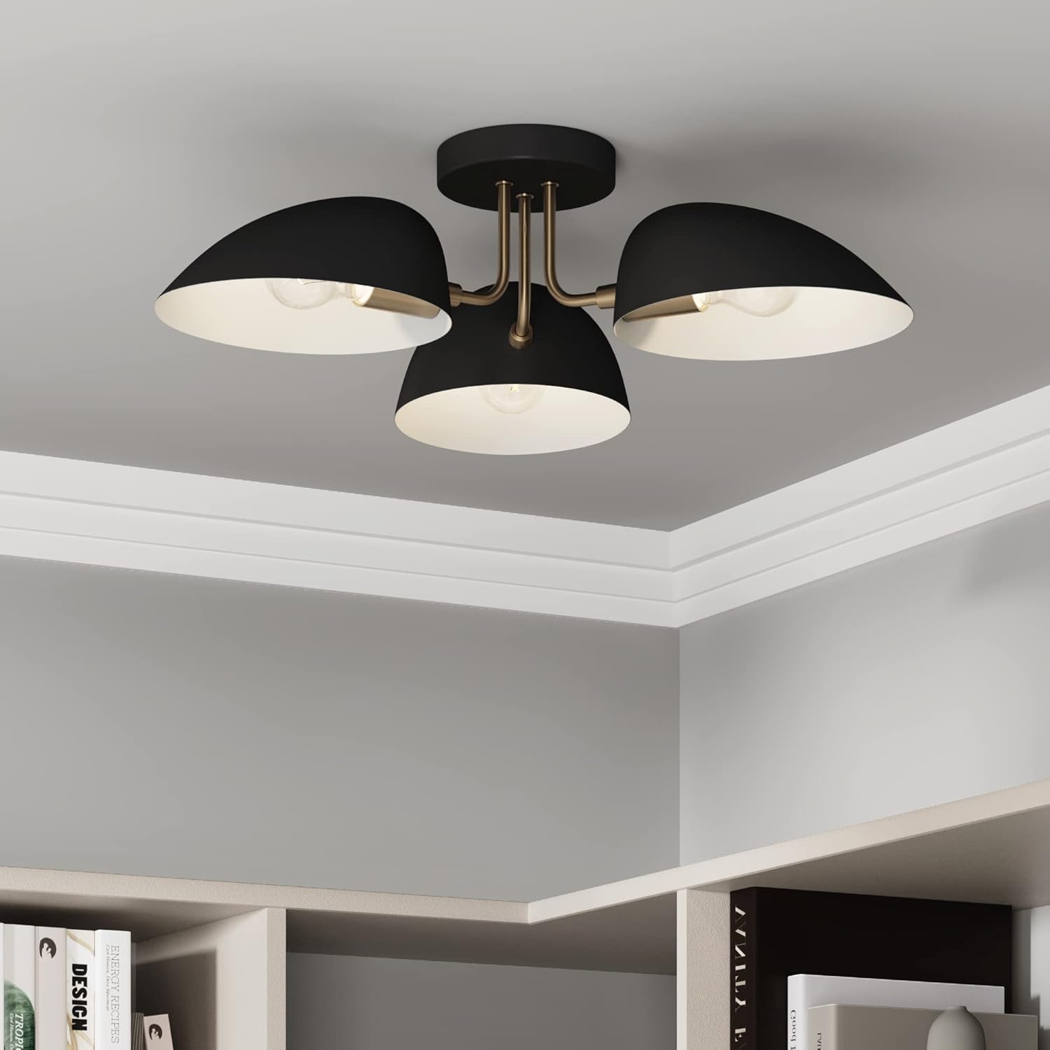 Nathan James Argo Semi Mount Flush Ceiling Light for Modern Spaces