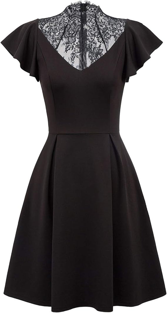 Scarlet Darkness Women's Black Goth Dresses for Vintage Parties