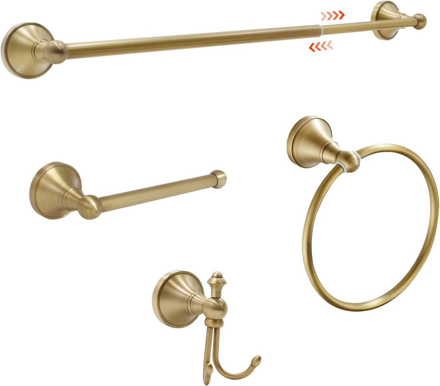 Toocust 4 Piece Antique Brass Gold Bathroom Towel Bar Set Review