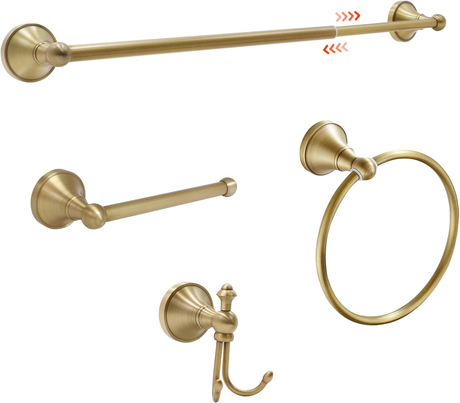 Toocust 4 Piece Antique Brass Gold Bathroom Towel Bar Set Review