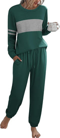 Ekouaer Womens Pajama Sets Long Sleeves 2 Pieces Color Block