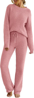 Womens Pajama Sets Fuzzy Fleece 2 Piece Lounge Sweater