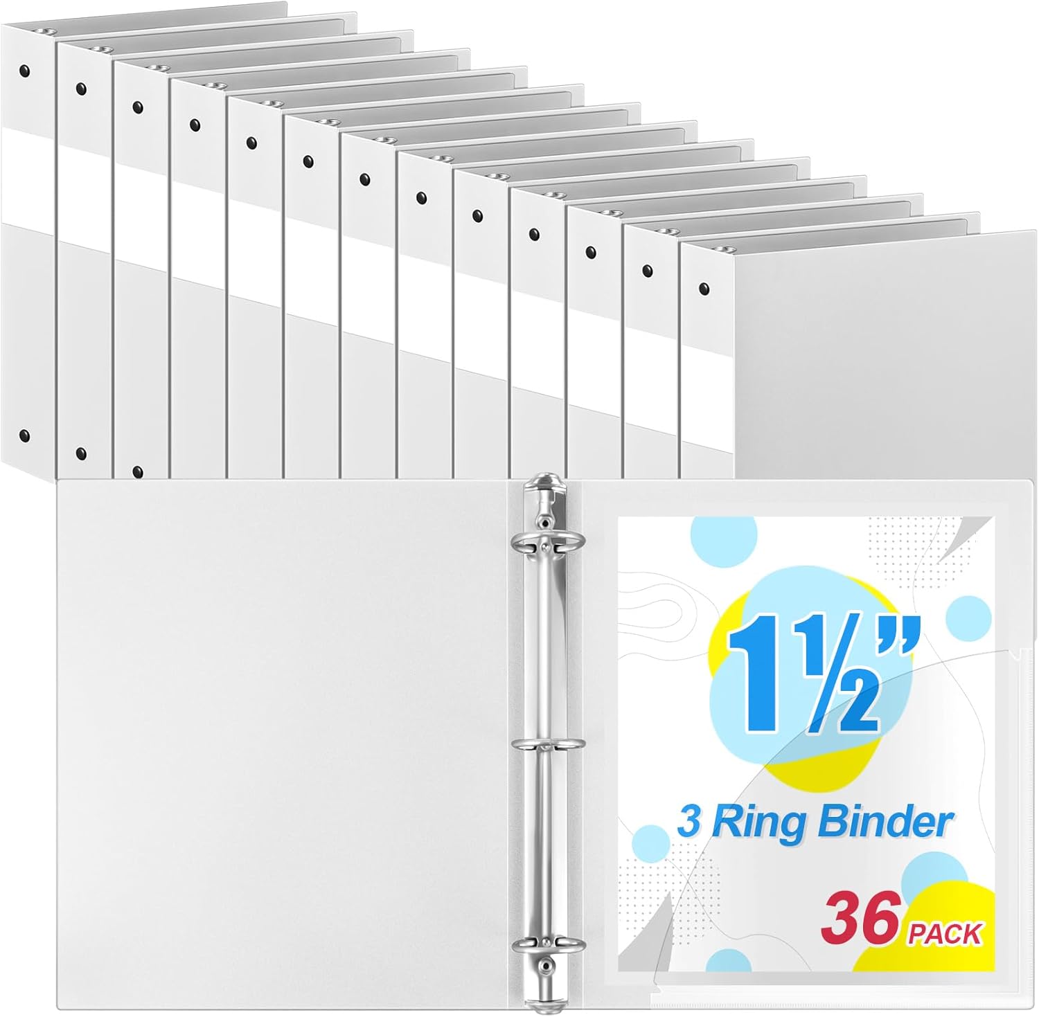 36 Pcs 1.5 Inch Plastic Flexible Round Binder for School & Office