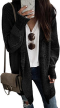 Sidefeel Womens 2025 Oversized Checkered Chunky Knit Cardigan - Cozy