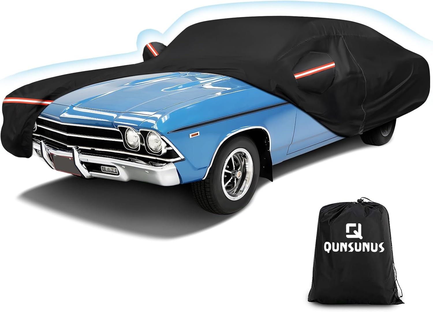 QUNSUNUS Waterproof Car Cover for Chevelle Malibu 1964-1972