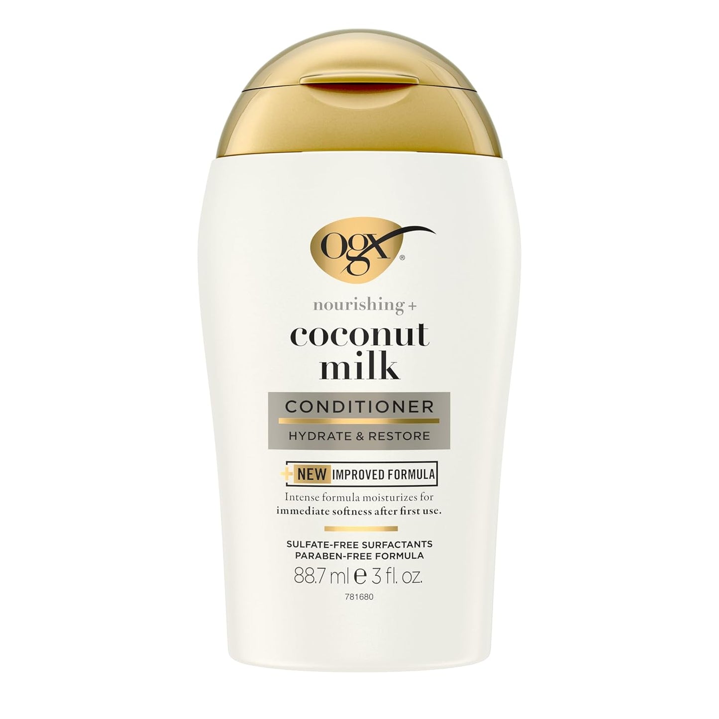 OGX Coconut Milk Hydrating Conditioner, Softens Hair Instantly, 3 oz