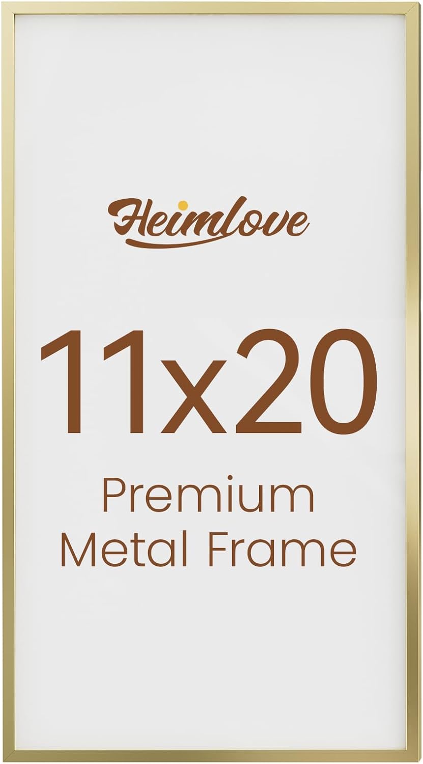 Heimlove 11x20 Aluminum Picture Frame - Elegant Gold Decor