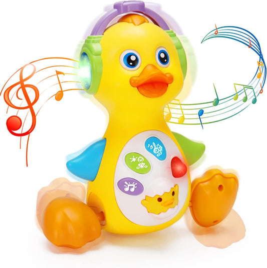 Musical Duck Toy: Light-Up Crawling Fun!