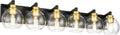 Bathroom Light Fixtures 6-Light Black and Gold Vanity - Modern Globe
