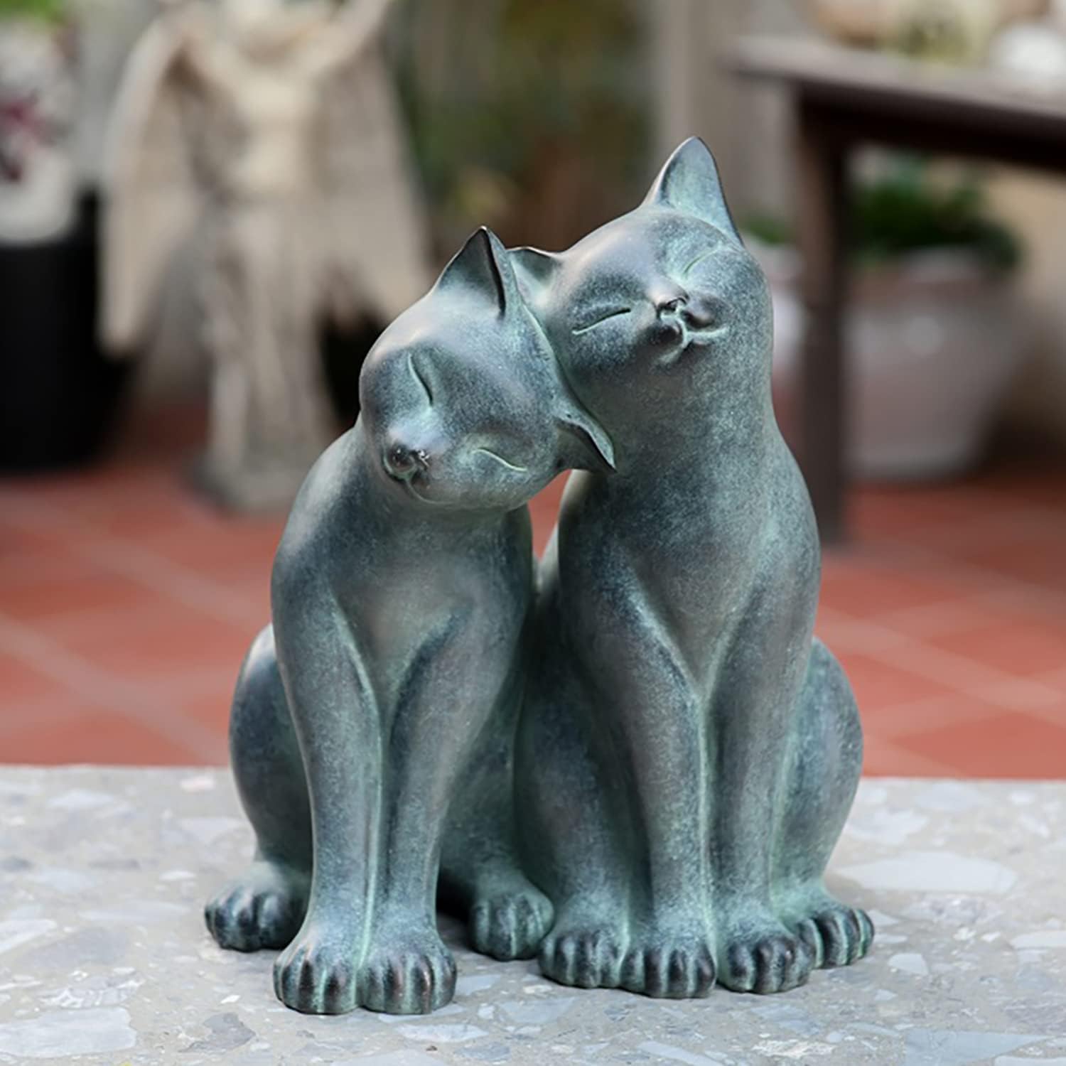 Charming Kitten Couple Garden Statues for Home and Yard Decor
