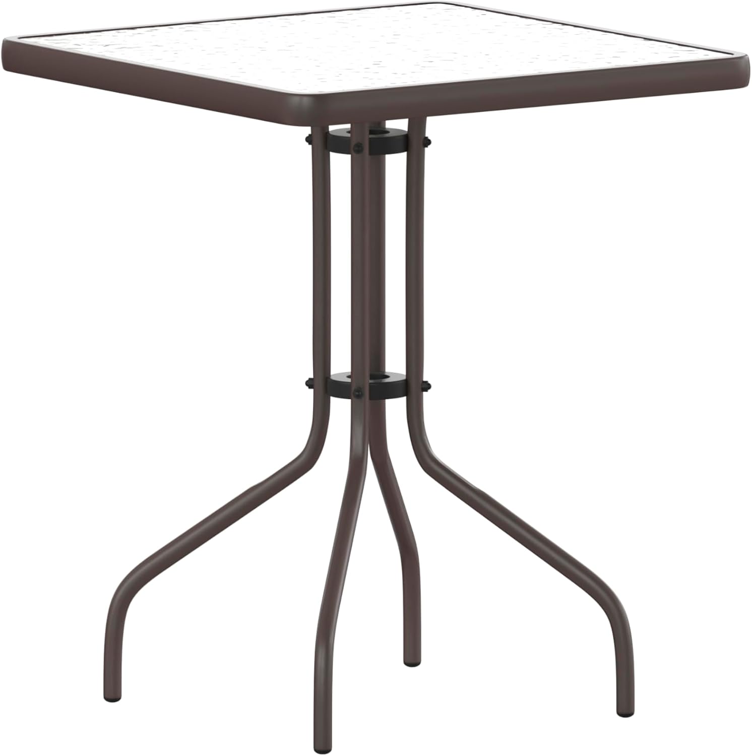 Barker 23.5ft' Square Indoor/Outdoor Tempered Glass Side Table