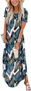 Womens Summer Maxi Dress Casual Loose T Shirt Vacation Sundress