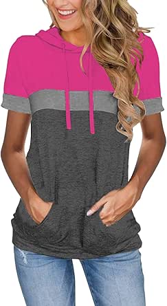 Womens Tops Summer Clothes Hoodies Casual Short Sleeve Blouses