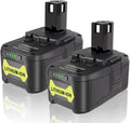 2 Packs 18V Battery Replacement for RYOBI 6.0Ah - Long Runtime
