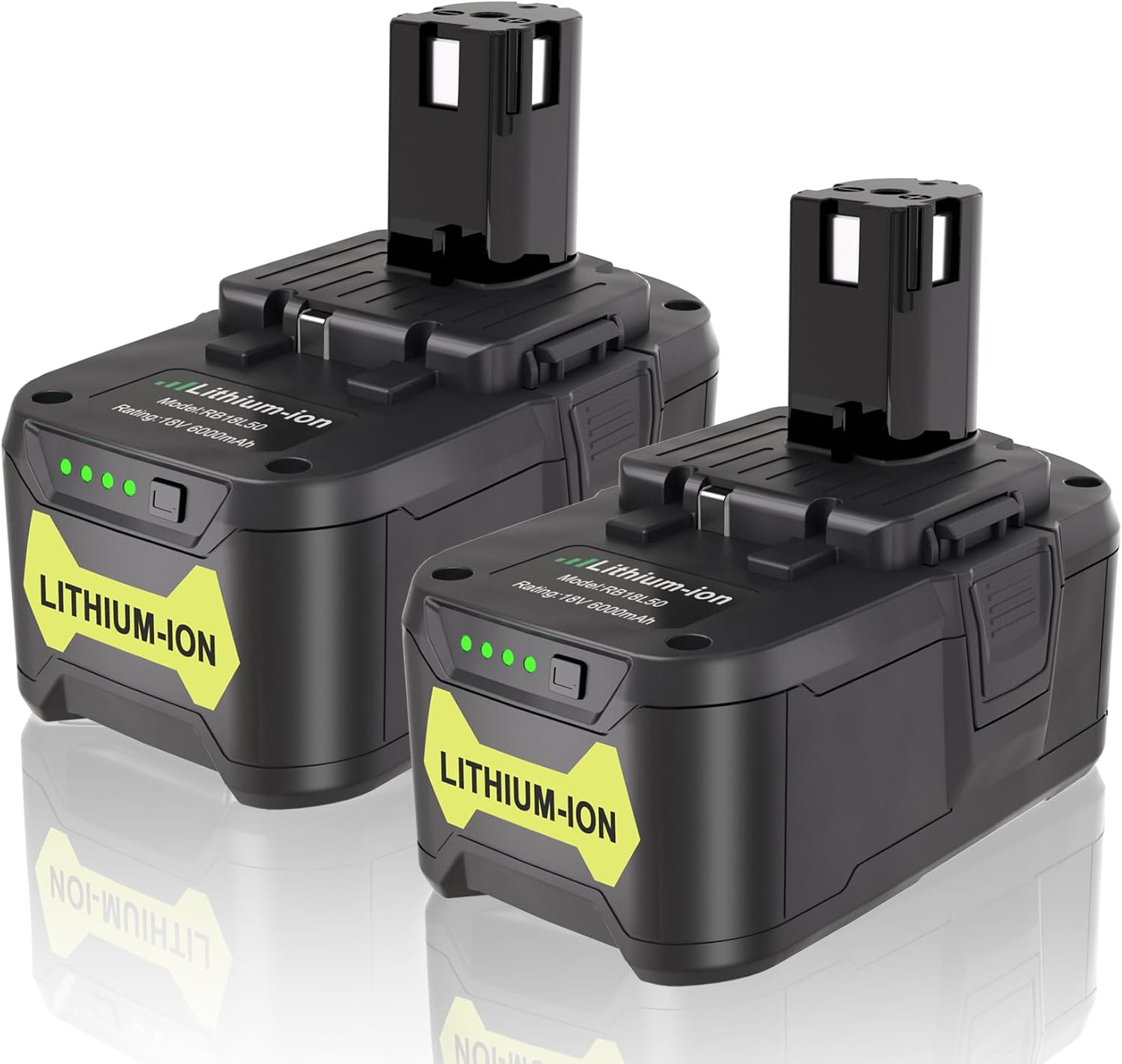 2 Packs 18V Battery Replacement for RYOBI Tools, 6.0Ah Power