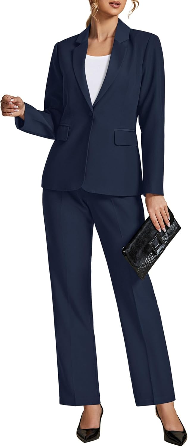 LookbookStore Pant Suits for Women Dressy 2 Piece Blazer Set