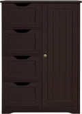 Wooden Bathroom Floor Cabinet with 4 Drawers and Cupboard - Space