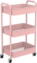 CAXXA 3-Tier Rolling Metal Storage Organizer for Home Use