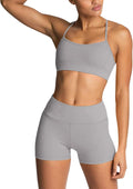 Women's Workout Sets 2 Piece Yoga Outfit High Waisted Biker Shorts gym