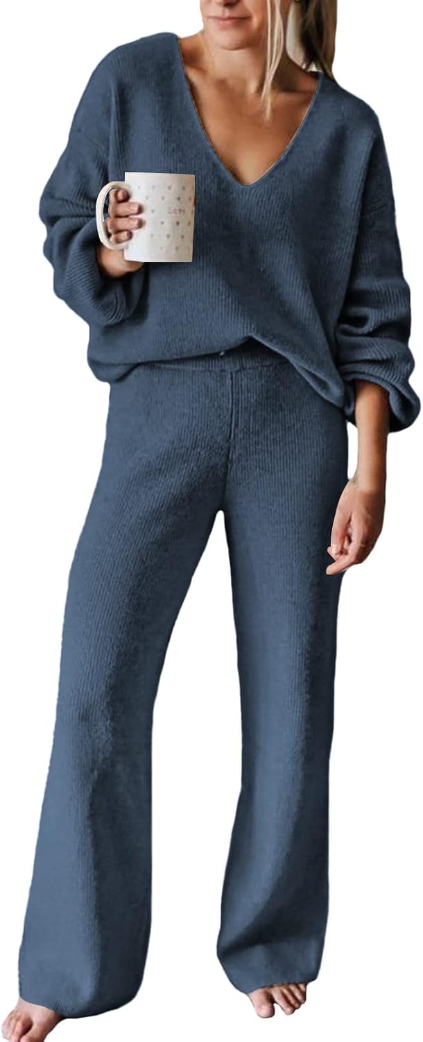Viottiset Women's 2 Piece Outfits Casual Knit Sweater Set
