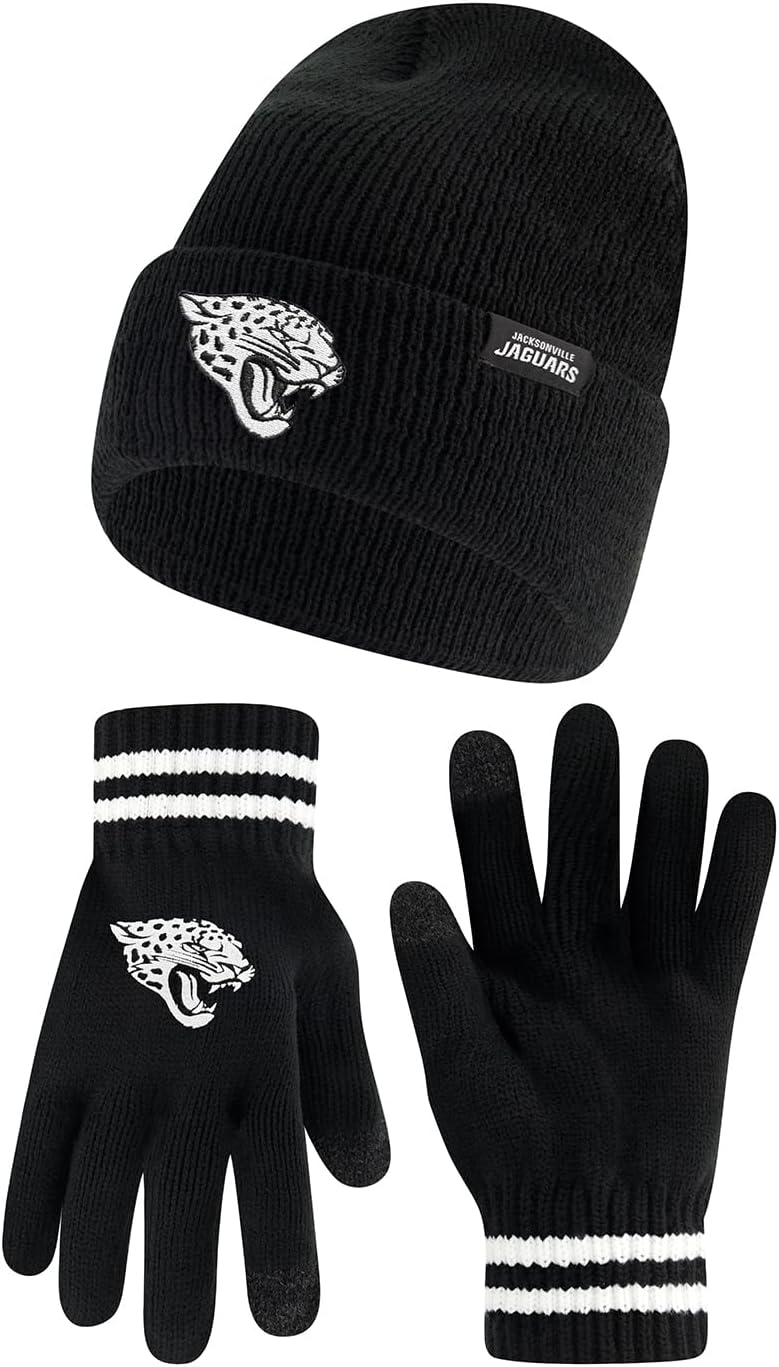 Ultra Game NFL Super Soft Marled Winter Beanie and Gloves Set