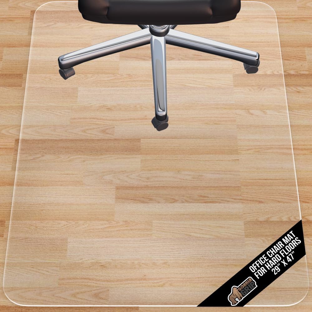 GORILLA GRIP Office Chair Mat for Hardwood Floors, 29x47 in Clear