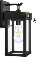 Outdoor Solar Wall Lights with Motion Sensor - Modern Black Sconce