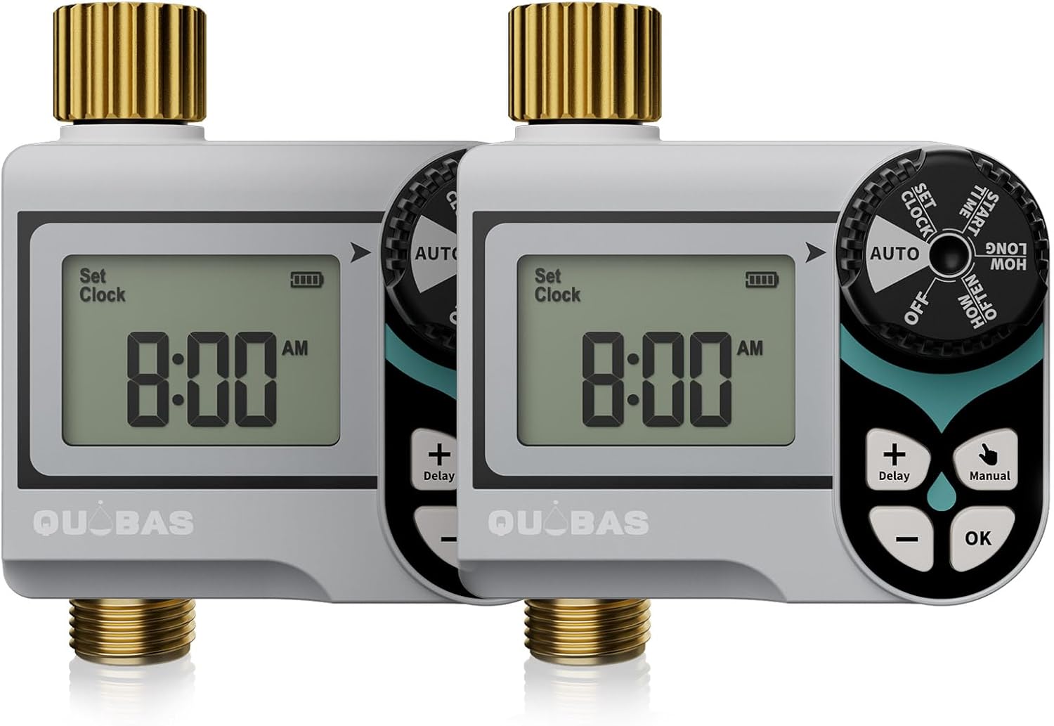 QUOBAS Low Pressure Water Timer for Garden Hose - 2 Pack