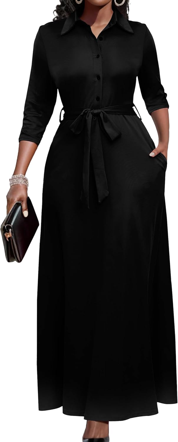 Runwind Women Church Maxi Dresses for Casual and Office Wear