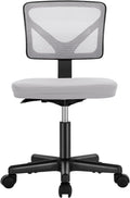 Grey Mesh Low-Back Office Desk Chair - Compact Ergonomic