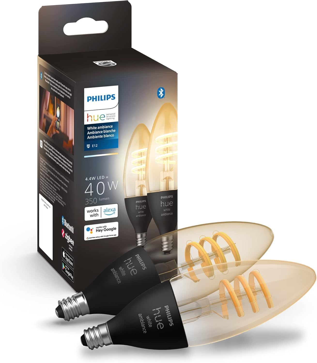 Philips Hue Smart Candle-Shaped LED Bulb for Ambiance Control