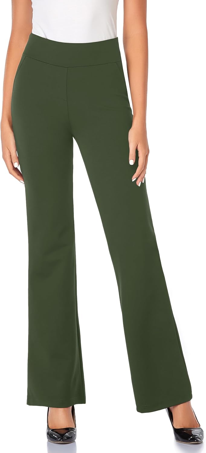 Tapata Women Dress Pants: High Waist Stretchy Bootcut Style