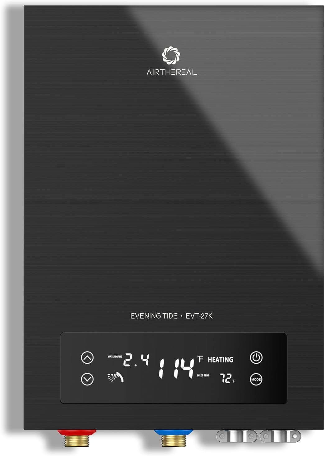 Airthereal Electric Tankless Water Heater - Endless Hot Water, Energy-Saving Self-Modulation - Install Anywhere - 3 Shower Capacity