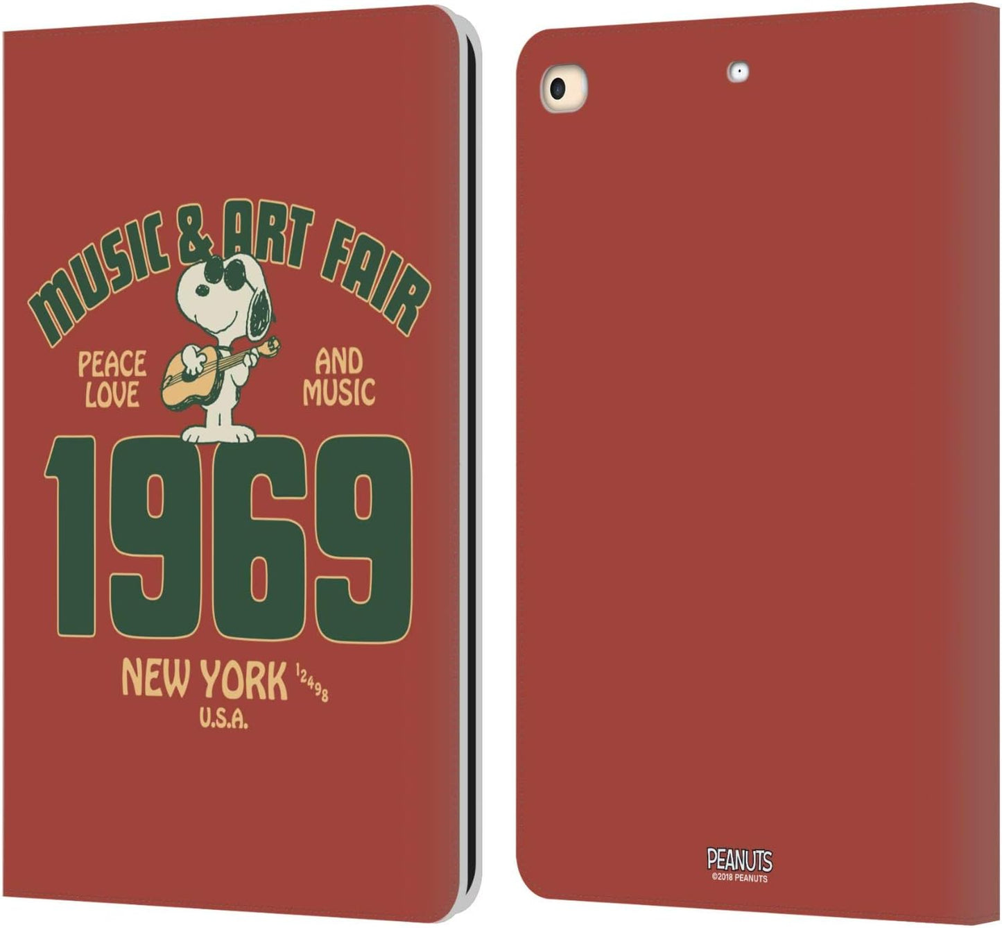 Peanuts Snoopy Guitar Leather Wallet Case for iPad 9.7 2017/2018