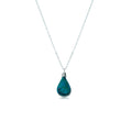 Chrysocolla Necklace Teardrop Pendant Sterling Silver - Minimalist