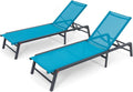 Aluminum Chaise Lounge Chair Outdoor - Foldable Poolside Lounger