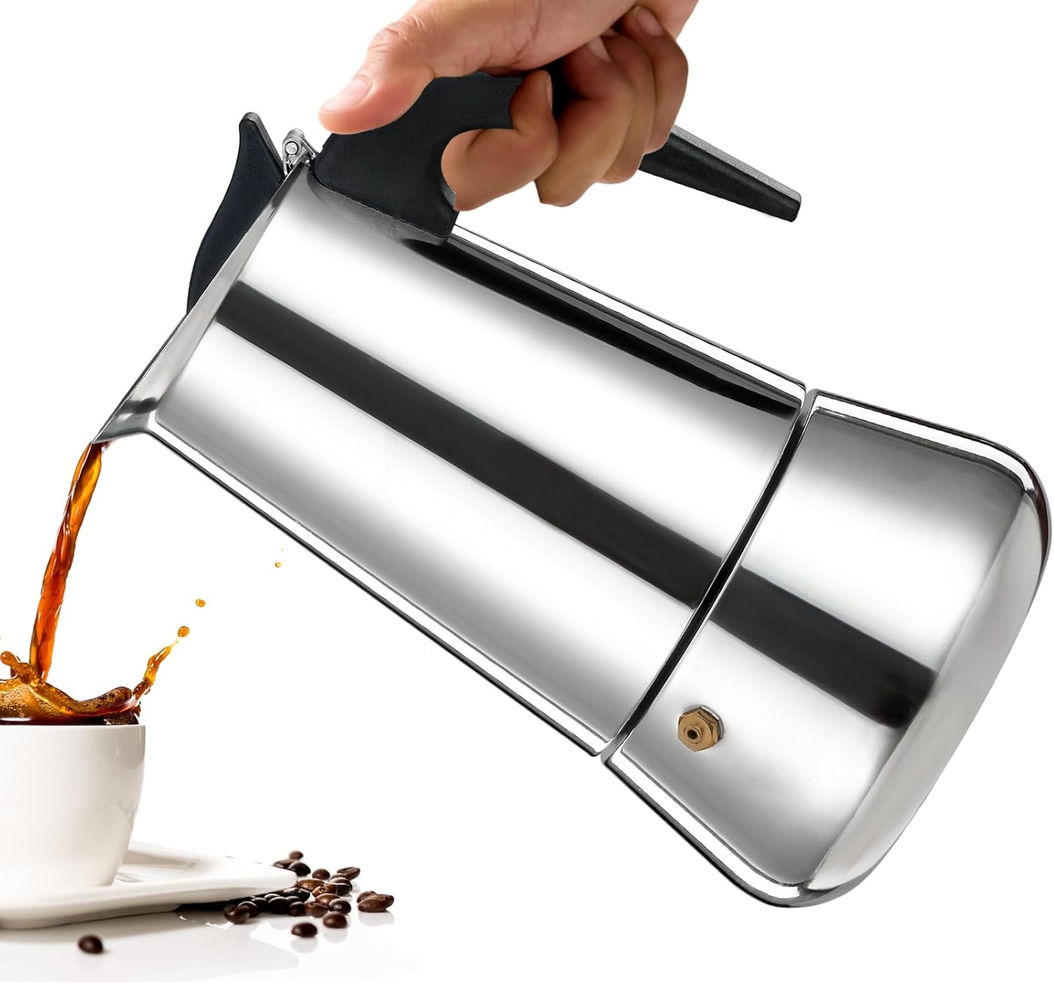 Stainless Steel 2-Cup Moka Pot Espresso Maker
