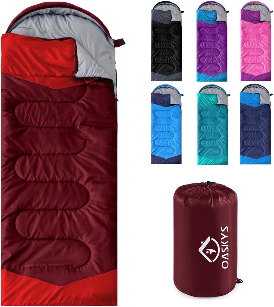 oaskys Camping Sleeping Bag - 3 Season Warm & Cool