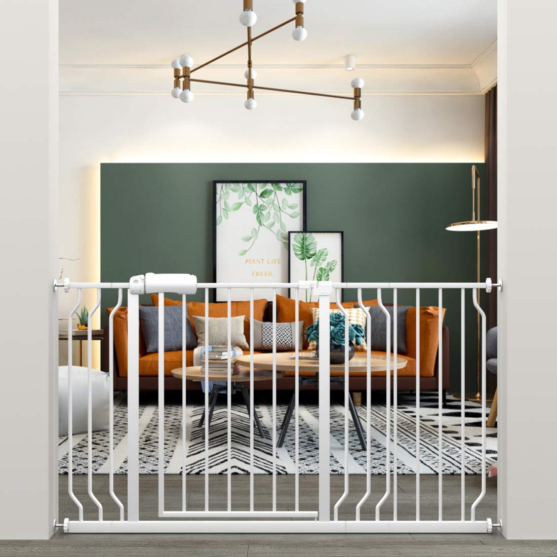 Extra Wide Pressure Mounted Baby Gate for Kids and Pets Safety