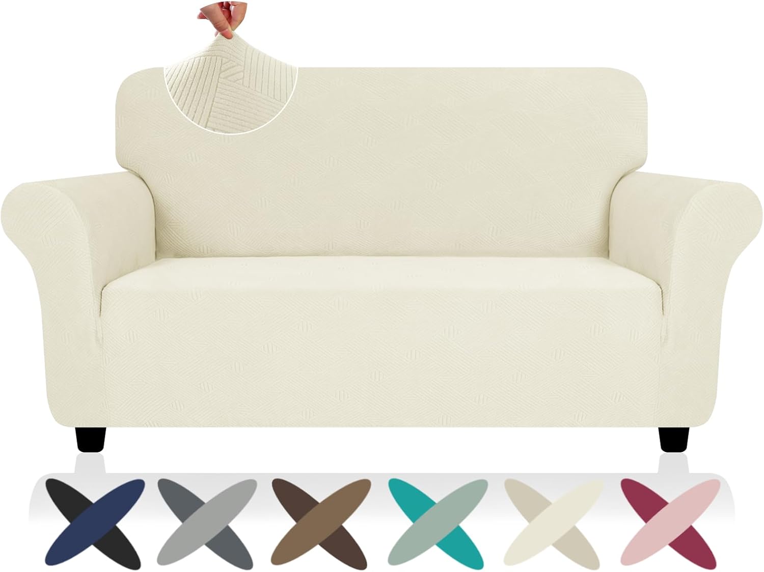 ZNSAYOTX Super Stretch Loveseat Covers for Pet-Friendly Homes