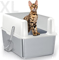 Stainless Steel Litter Box with Lid 14 in XL - Tall, Easy Clean