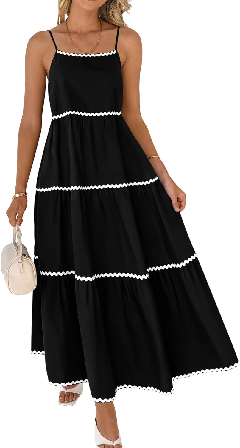 BTFBM Boho Summer Dresses: Spaghetti Strap Backless Sundress
