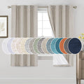 Blackout Curtains 63 in Linen Texture Panels - Room Darkening Pair