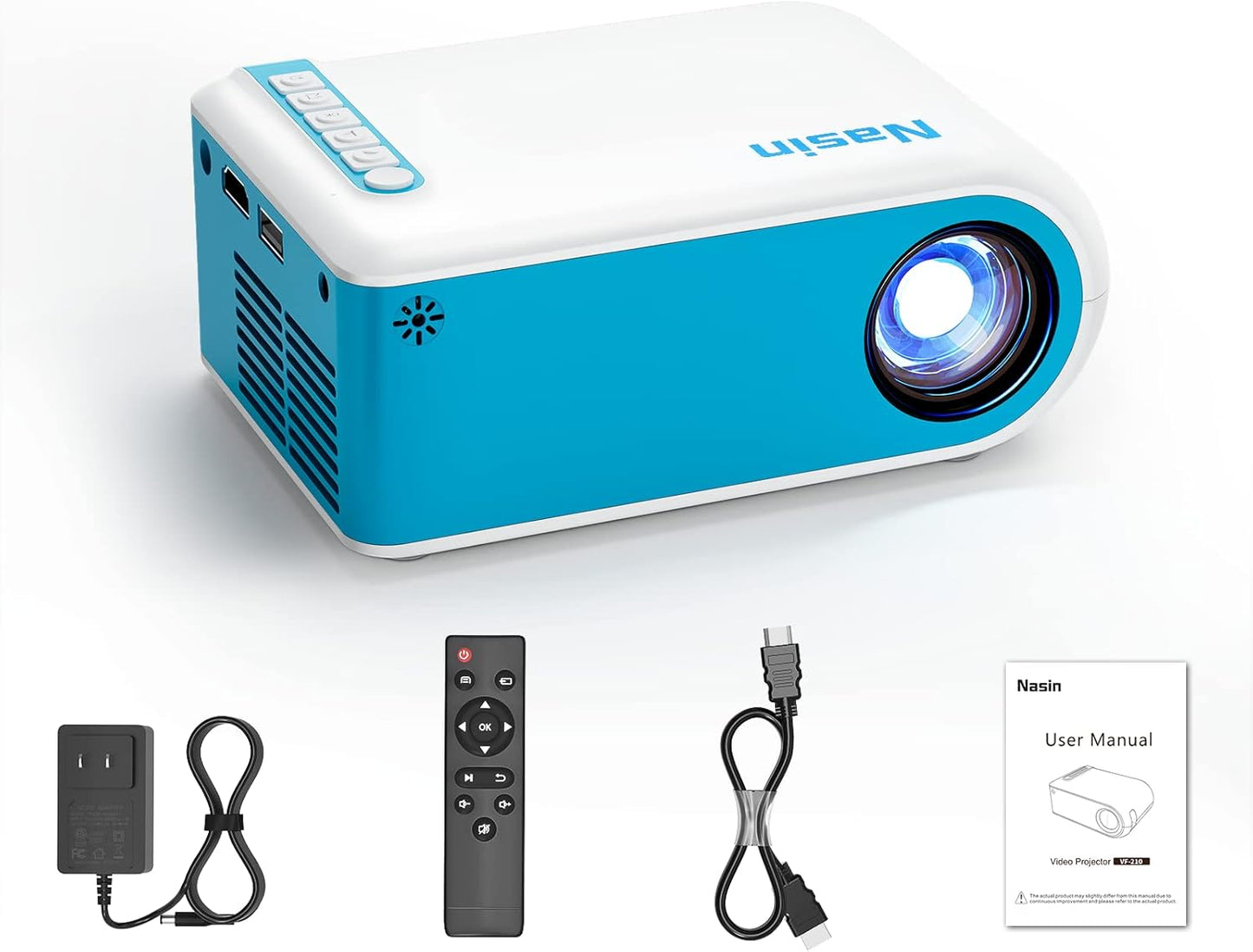 Nasin Mini Projector: 1080P HD, Portable Home Theater, Multi-Device Compatibility